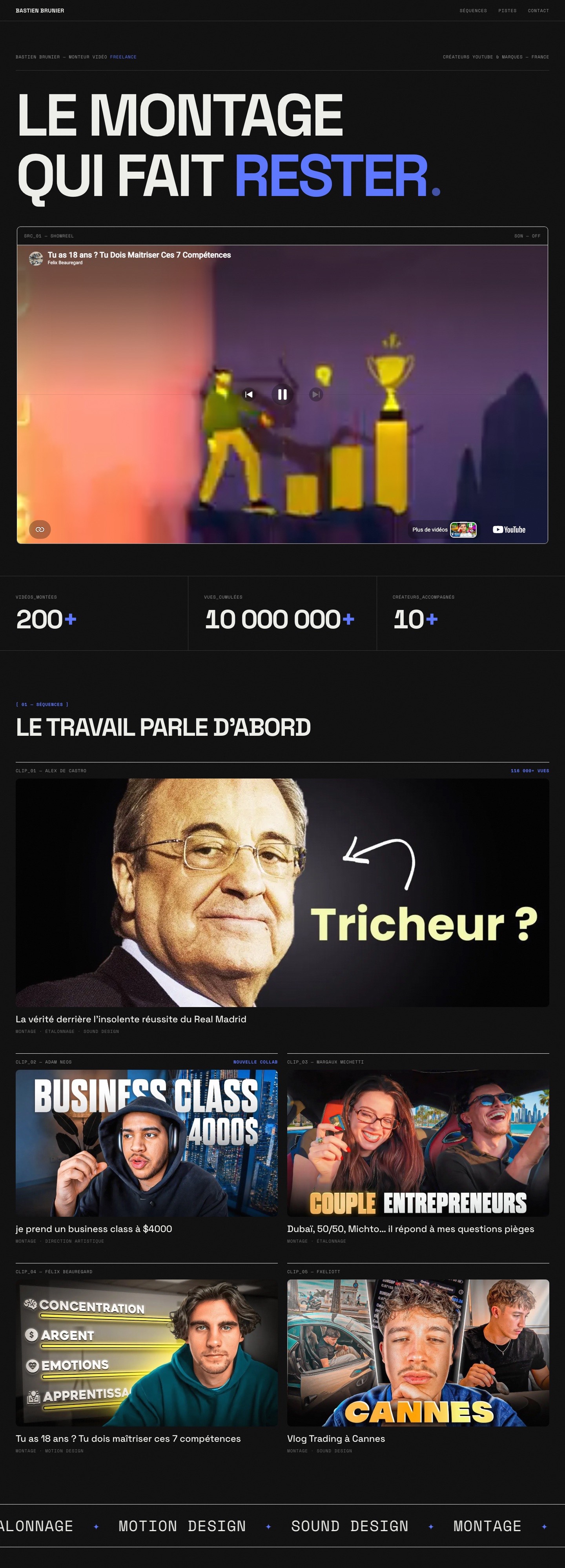 Composition pleine page du portfolio Bastien Brunier